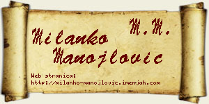 Milanko Manojlović vizit kartica